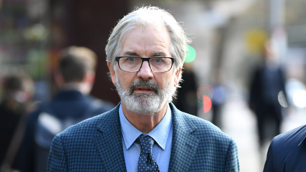 John Jarratt arrives at court on Wednesday.