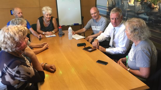 The Extinction Rebellion subgroup Grey Power meet in a library meeting room on Thursday morning, despite a ban on such gatherings at council facilities.