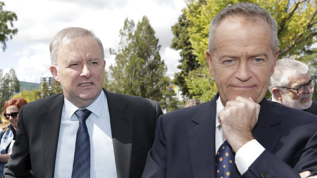 Shadow Infrastructure and Transport Minister Anthony Albanese  and Opposition Leader Bill Shorten as the 2019 election nears.
