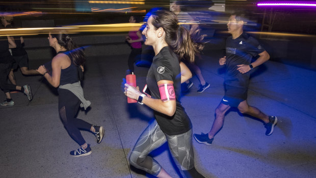 Sydney's Midnight Runners whirl around the CBD and harbour every Wednesday evening to a pop soundtrack.