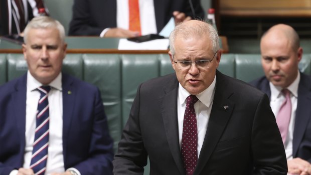 Prime Minister Scott Morrison in Question Time yesterday.