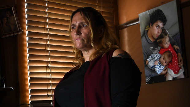 Annemarie Skratek with a picture of her son Harley Larking in 2019.