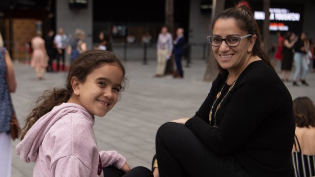 Maryanne Carter with her daughter Sofia before Monday night's talk.