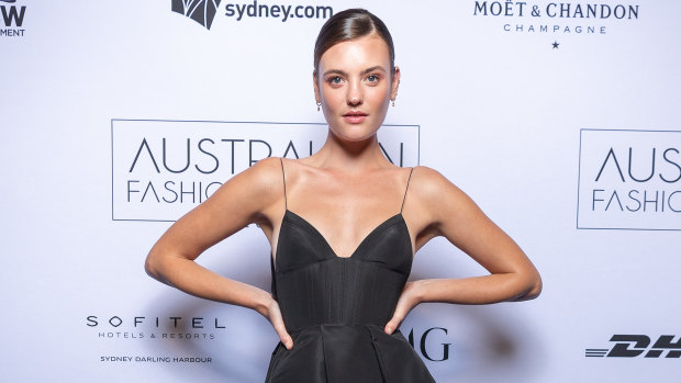 Montana Cox in Alex Perry at the 2018 Australian Fashion Laureate Awards.