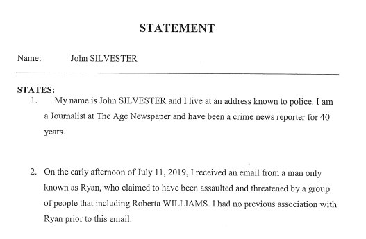 Silvester’s police statement.
