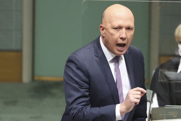 Peter Dutton pictured at Parliament on Tuesday.
