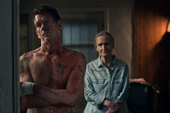  Kevin Bacon as Hub Halloran and Beth Grant as Kitty in The Bondsman. 