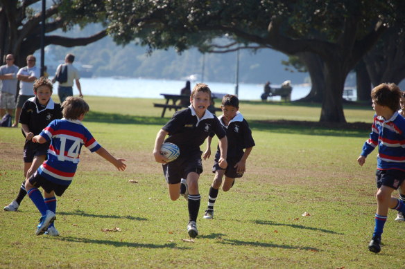 Cameron Murray playing rugby for Coogee at Rushcutters Bay.