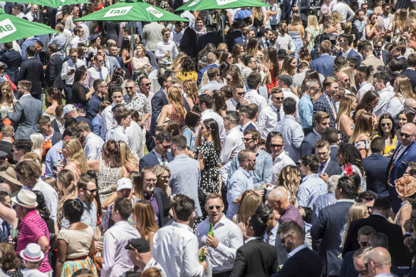 Racegoers packed into Royal Randwick on Everest day in 2019.