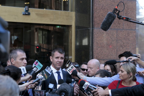Baird outside the Lindt Cafe in Sydney, scene of a terrorist attack in late 2014.