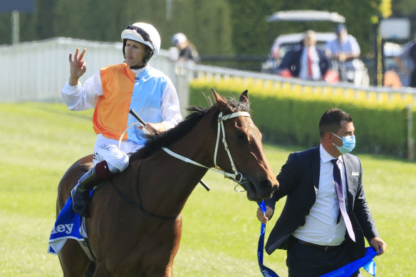 Hugh Bowman on Montefilia at Randwick.