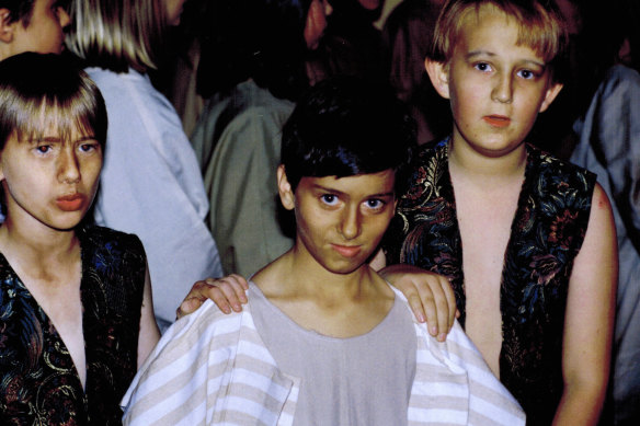 Abrahams, centre, performed in ‘Joseph and his Technicolour Dreamcoat’ in 1992.