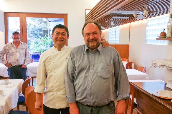 With chef Masahiko Kobe.