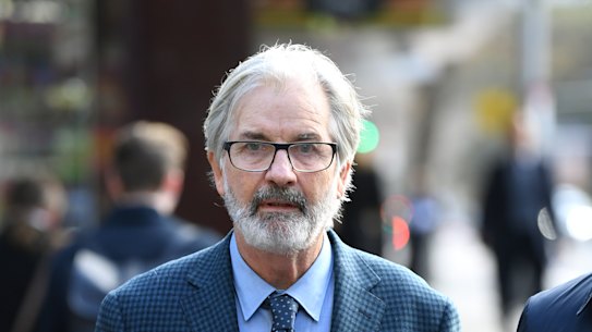 John Jarratt arrives at court on July 3. 