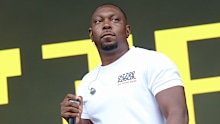 Dizzee Rascal on stage in a UK show in August this year.