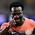 Nestory Irankunda celebrating his goal in the Socceroos’ friendly against Brazil.