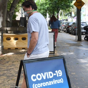 A man near the entrance to the coronavirus clinic at the RPA hospital this week.