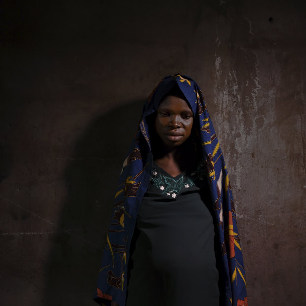 Marcelina Ngalula, 25, fell pregnant to a militiaman during her five months in captivity. 