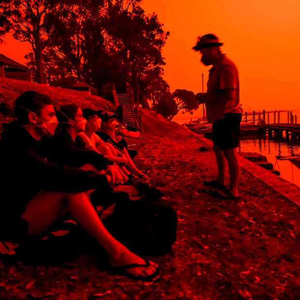 The blood-red Mallacoota sky during the devastating summer fires.