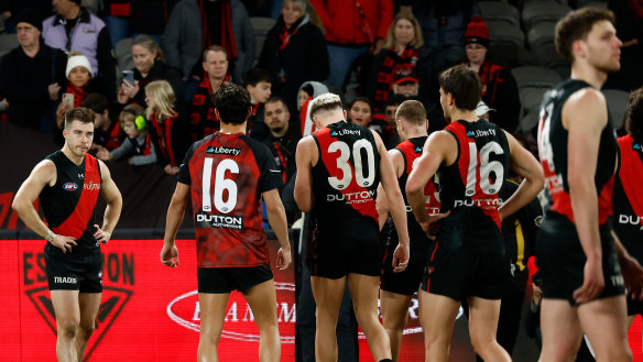 Essendon fans and players were bewildered after last Friday night’s loss to Adelaide