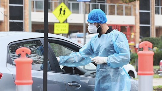 A pop-up testing clinic in Newport.