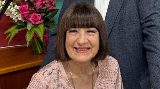 Columnist Niki Savva with Laurie Oakes at the launch for her fifth book, Earthquake at the Paperchain Bookstore.