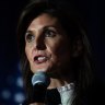 Nikki Haley, former governor of South Carolina and 2024 Republican presidential candidate, speaks during a campaign event in Troy, Michigan, US, on Sunday, Feb. 25, 2024. The Charles Koch-backed Americans for Prosperity Action will cut off funding for Nikki Haley’s presidential campaign, a blow to the sole remaining Donald Trump challenger. Photographer: Emily Elconin/Bloomberg