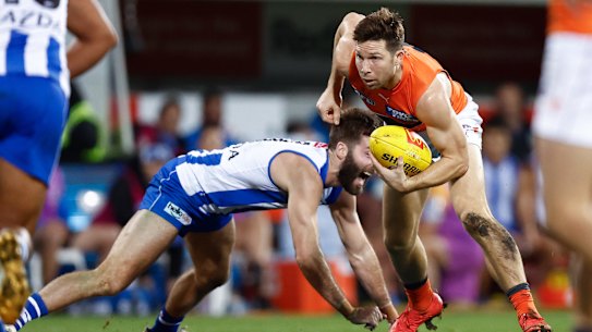 Toby Greene again proved a key player for the Giants in their win over the Kangaroos.