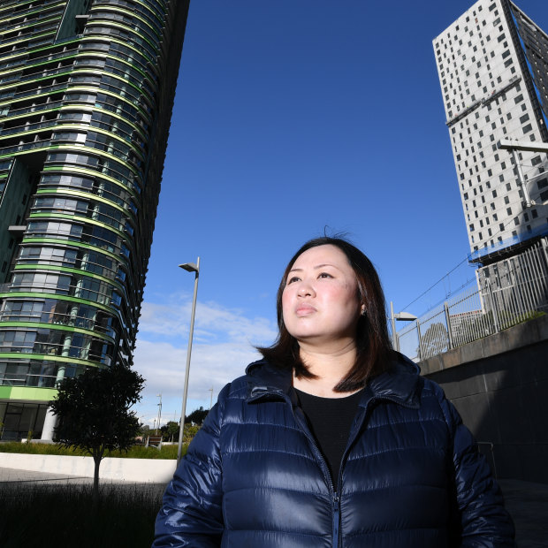 Opal Tower apartment owner Tina Tong says Olympic Park lacks basics such as supermarkets.