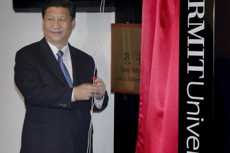 China’s then-Vice President Mr Xi Jinping officially opens RMIT’S  Chinese Medicine Confucius Institute on June 20, 2010, at its Bundoora Campus in Victoria.
