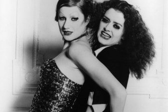 Campbell as Columbia and Patricia Quinn (right) as Magenta in The Rocky Horror Picture Show.