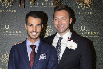 Ryan Channing and ex-boyfriend Ian Thorpe at an event at The Star in 2018.