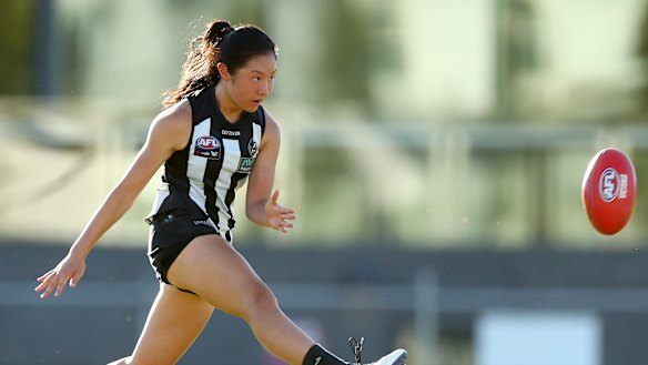 Joanna Lin has played 17 games for Collingwood in the AFLW.