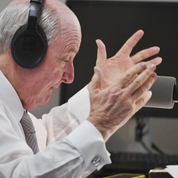 Alan Jones on air on Tuesday morning.