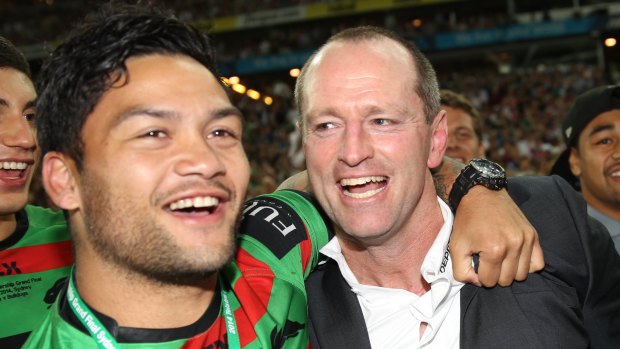 New challenge: Michael Maguire with Issac Luke in 2014 after the Grand Final.