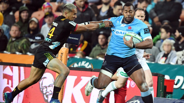 Super man: Taqele Naiyaravoro wants to leave a legacy with the Waratahs after going on a try-scoring blitz.