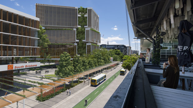 Concept images for the proposed metro station at the Brisbane Convention and Exhibition Centre, preferred by the state government to the original location at the Cultural Centre.