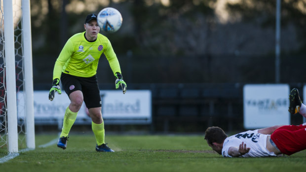 Jordan Thurtell was immense in the Canberra FC goal.