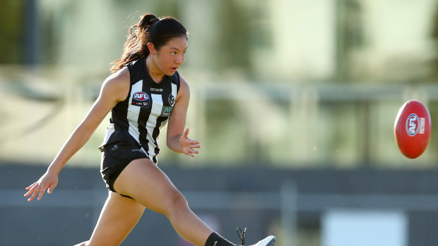Joanna Lin has played 17 games for Collingwood in the AFLW.