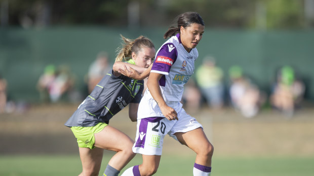Leader of the pack: Sam Kerr (right) keeps breaking scoring records, home and abroad.