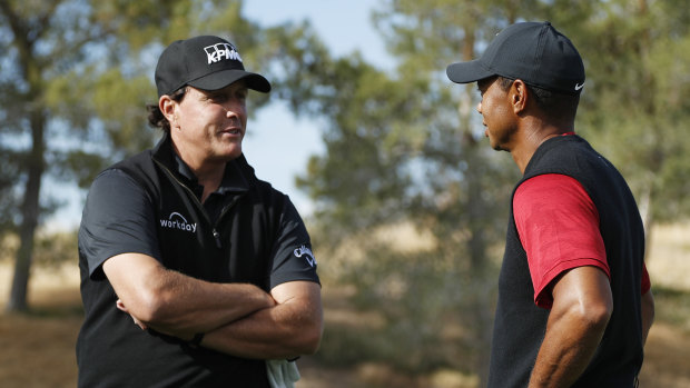 Old heads: The Woods-Mickelson rivalry got another run.