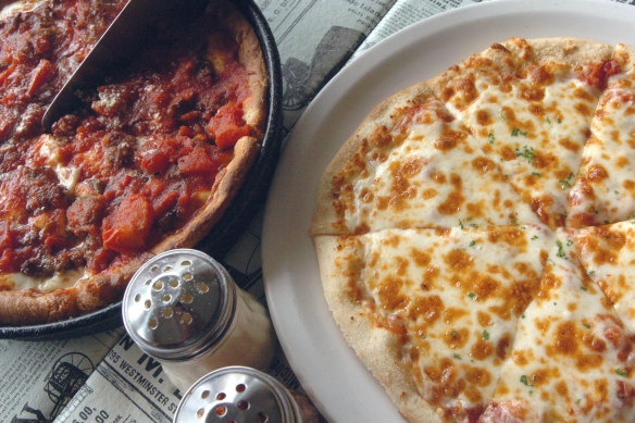 In deep – Chicago deep-dish pizza.