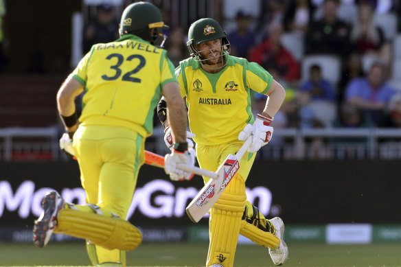 David Warner and Glenn Maxwell at the 2019 World Cup.