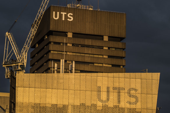The paused building projects include a $37 million extension of the podium at the front of UTS Tower in Ultimo.