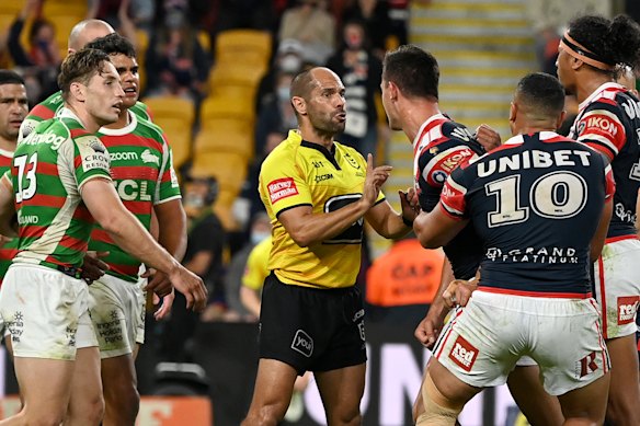 Latrell Mitchell’s high tackle on Joey Manu in 2021 led to a famous chapter in the Book of Feuds.