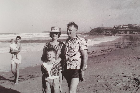 The author as a young boy with his mother and father.