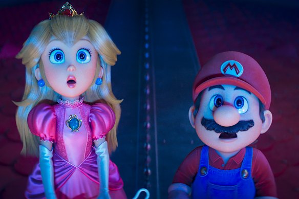 Princess Peach and Mario in The Super Mario Galaxy Movie.