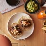 Slow-roasted lamb tacos with zucchini pico de gallo and salsa morita.