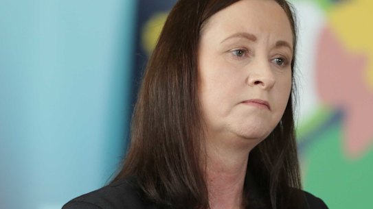 Health Minister Yvette D’Ath at a COVID-19 update.