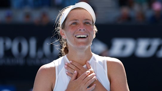 Australian Maddison Inglis after her second round win against Laura Siegemund.